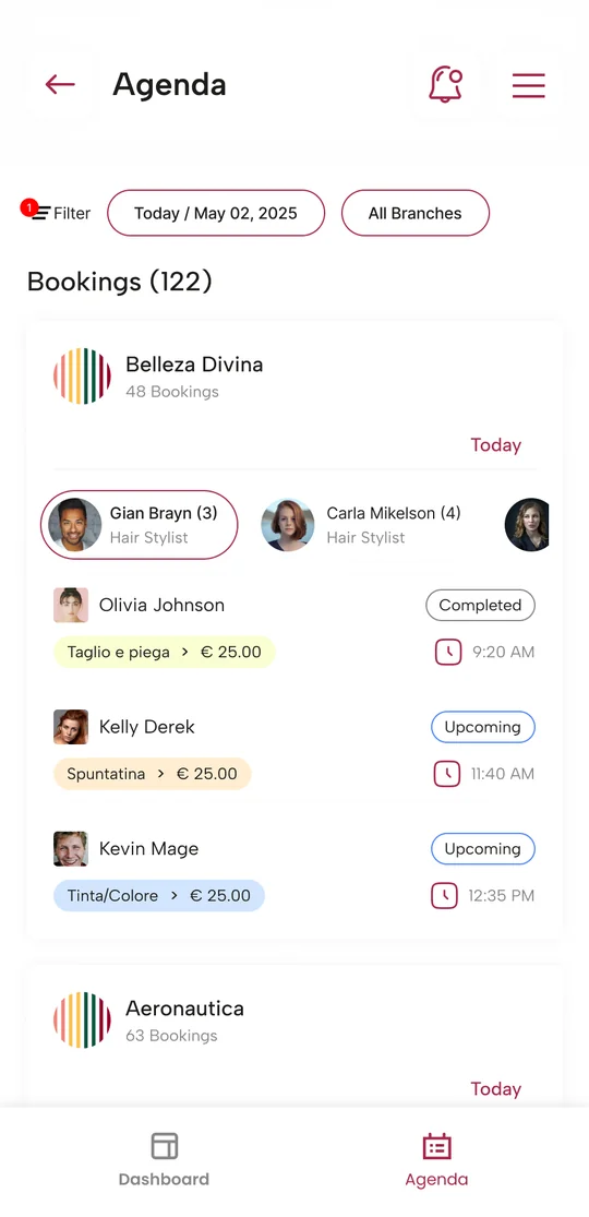 Admin mobile agenda