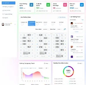 Smart parking management dashboard