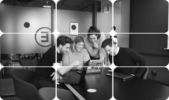 The Axlume team working together in the studio